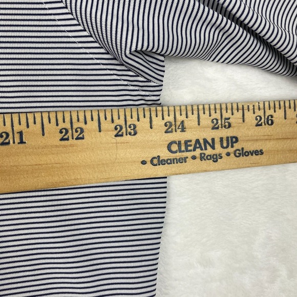 Donald Ross Polo Shirt Men's L Blue Stripe‎ Golf Blue Eagle w/ White Globe Logo - Picture 7 of 10